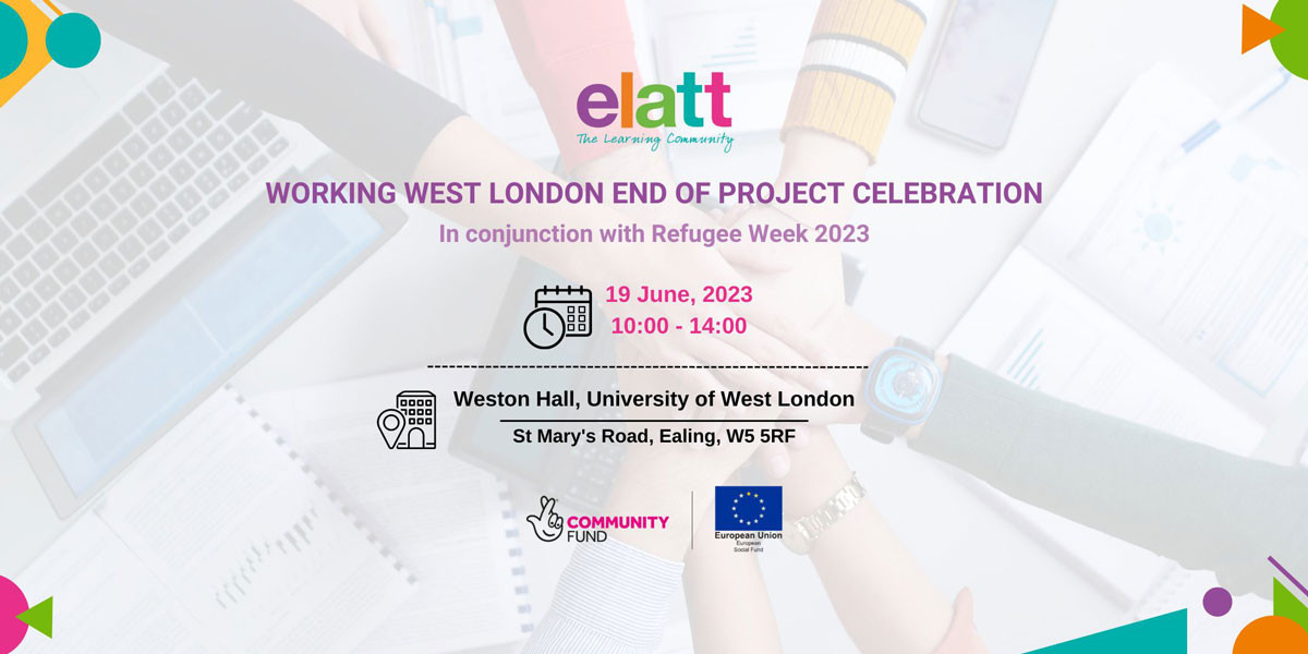 elatt working west london event 2023 poster