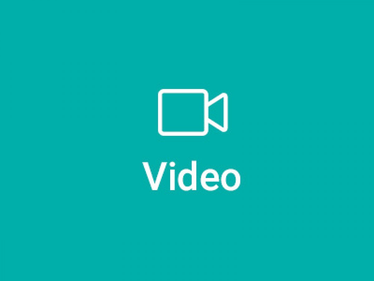 blue icon of video camera with video written under it