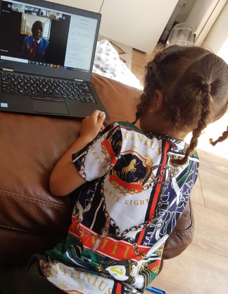 picture of young viewer in video call with Dr Thomas Mensah