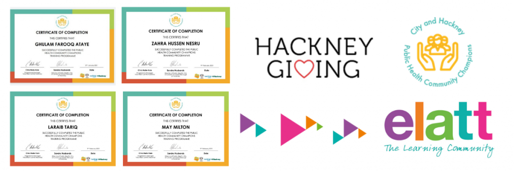 image of certificates from hackney giving