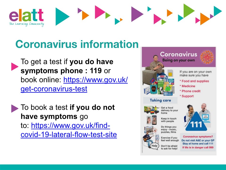 Coronavirus guidance slide