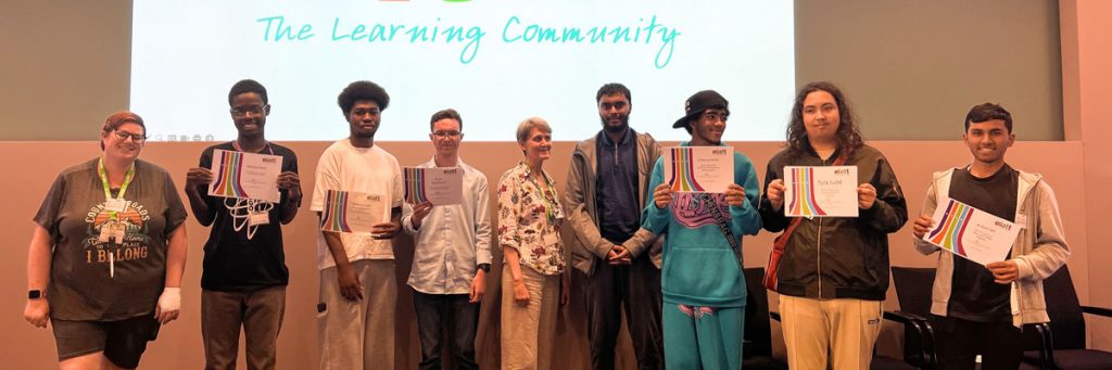 ELATT Sixth Form students proudly holding their certificates of achievement at the 2025 celebration event hosted at UBS London.